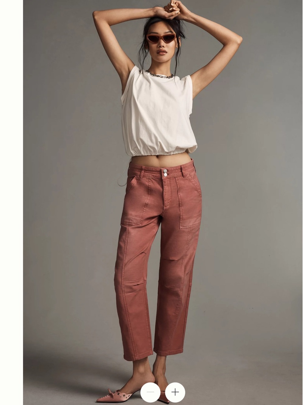 Anthro The Wanferer Crop Pants by Pilcro Rust-Pink Pants Size 30